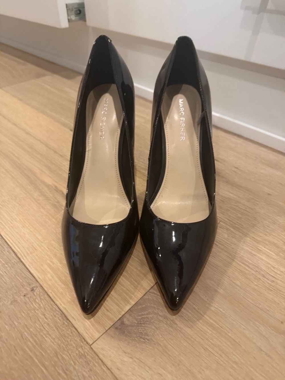 Marc Fisher Black Patent Pointed Pumps